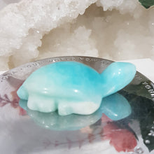 Load image into Gallery viewer, TURTLE Amazonite Crystal Carving Stone 60mm 2 GREAT SHINE!