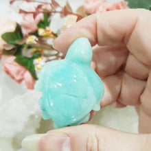 Load image into Gallery viewer, TURTLE Amazonite Crystal Carving Stone 50mm 3