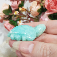 Load image into Gallery viewer, TURTLE Amazonite Crystal Carving Stone 50mm 4