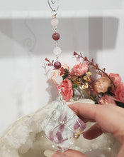 Load image into Gallery viewer, LOVE WITHIN - SELF LOVE | COMPASSION - Pink Tourmaline Crystal Rough Silver Wired Crystal Energy Enhancer© / Hanger / Sun Catcher / Ornament 200mm