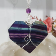 Load image into Gallery viewer, The-heart-of-clarity-fluorite-heart-crystal-energy-enhancer-hanger-ornament-sun catcher-moonlight-crystals-australia
