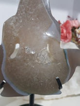 Load image into Gallery viewer, YOGA GODDESS Druzy Agate Crystal Carving on Stand Stone 180mm 1 STUNNING!