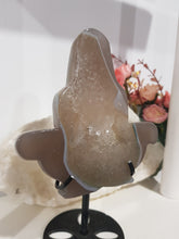 Load image into Gallery viewer, YOGA GODDESS Druzy Agate Crystal Carving on Stand Stone 180mm 1 STUNNING!