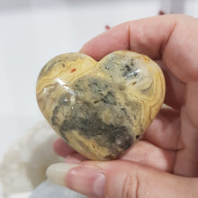 Load image into Gallery viewer, HEART Crazy Lace Agate Crystal Carving on Stand 60mm 2 GORGEOUS!
