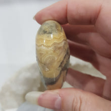 Load image into Gallery viewer, HEART Crazy Lace Agate Crystal Carving on Stand 60mm 2 GORGEOUS!