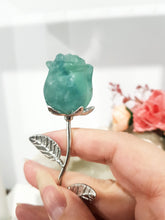 Load image into Gallery viewer, ROSE FLOWER Fluorite Crystal Carving Stone 150mm 1