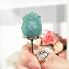 Load image into Gallery viewer, ROSE FLOWER Fluorite Crystal Carving Stone 150mm 1