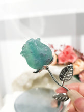 Load image into Gallery viewer, ROSE FLOWER Fluorite Crystal Carving Stone 150mm 1