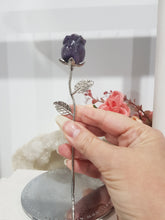 Load image into Gallery viewer, ROSE FLOWER Chevron Amethyst Crystal Carving Stone 150mm 1