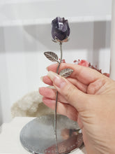 Load image into Gallery viewer, ROSE FLOWER Chevron Amethyst Crystal Carving Stone 150mm 1