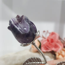 Load image into Gallery viewer, ROSE FLOWER Chevron Amethyst Crystal Carving Stone 150mm 1