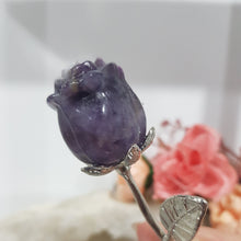 Load image into Gallery viewer, ROSE FLOWER Chevron Amethyst Crystal Carving Stone 150mm 1