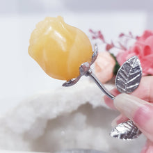 Load image into Gallery viewer, ROSE FLOWER Orange Calcite Crystal Carving Stone 150mm 1