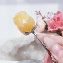 Load image into Gallery viewer, ROSE FLOWER Orange Calcite Crystal Carving Stone 150mm 1