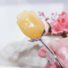 Load image into Gallery viewer, ROSE FLOWER Orange Calcite Crystal Carving Stone 150mm 1