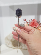 Load image into Gallery viewer, ROSE FLOWER Chevron Amethyst Crystal Carving Stone 150mm 2