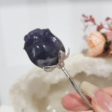 Load image into Gallery viewer, ROSE FLOWER Chevron Amethyst Crystal Carving Stone 150mm 2