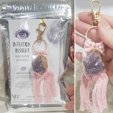Load image into Gallery viewer, Keyring-Amethyst-Macrame-Key-Ring-Stone-Crystal-Moonlight-Crystals-Australia