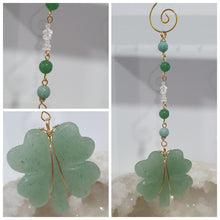 Load image into Gallery viewer, Aventurine Crystal Carving Gold Stone Crystal Energy Enhancer© / Hanger / Ornament / Suncatchers
GOOD FORTUNE | HOPE | MAGIC | PROTECTION
A four-leaf clover Symbolises good luck and abundance. It is believed if you hold a four-leaf clover you will gain the ability to see fairies and leprechauns and find their treasures.
Beautiful Aventurine four-leaf clover crystal carving beaded with Amazonite, Aventurine and Quartz. Wire wrapped in Gold
