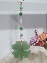Load image into Gallery viewer, Crystal Energy Enhancer© Suncatcher Lucky Four-Leaf Clover Aventurine Clover Carving. Beaded with Aventurine, Amazonite and quartz. Brings Good Luck, Protection and Abundance