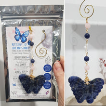 Load image into Gallery viewer, Butterfly-of-Love-and-Stability-Sodalite-Stone-Crystal-Energy-Enhancer-Suncatcher-Hanger-Ornament-Moonlight-Crystals-Australia