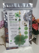 Load image into Gallery viewer, Crystal Energy Enhancer© Suncatcher Lucky Four-Leaf Clover Aventurine Clover Carving. Beaded with Aventurine, Amazonite and quartz. Brings Good Luck, Protection and Abundance