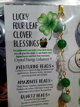Load image into Gallery viewer, Crystal Energy Enhancer© Suncatcher Lucky Four-Leaf Clover Aventurine Clover Carving. Beaded with Aventurine, Amazonite and quartz. Brings Good Luck, Protection and Abundance