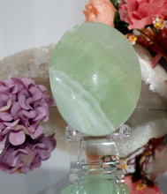 Load image into Gallery viewer, Gorgeous Titanium Aura Sphalerite Heart Crystal Carving Stone on plastic Stand. Aids in psychic energy, Uplifts and balances