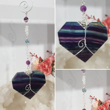 Load image into Gallery viewer, The-heart-of-clarity-fluorite-heart-crystal-energy-enhancer-hanger-ornament-sun catcher-moonlight-crystals-australia
