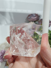 Load image into Gallery viewer, Stunning Quartz Freeform Crystal Carving Quartz Stone on gold Stand 70mm | Inspires Power, Purity and Spirituality. Gorgeous statement piece