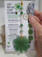 Load image into Gallery viewer, Crystal Energy Enhancer© Suncatcher Lucky Four-Leaf Clover Aventurine Clover Carving. Beaded with Aventurine, Amazonite and quartz. Brings Good Luck, Protection and Abundance