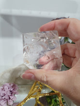 Load image into Gallery viewer, Quartz Freeform Crystal Carving Quartz Stone on gold Stand 70mm | Inspires Power, Purity and Spirituality