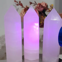 Load image into Gallery viewer, Pink Calcite Crystal Point Tower Stone 85mm 3