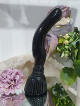 Load image into Gallery viewer, Witches Broom Black Obsidian Crystal Carving Stone 130mm | Protection and Balance