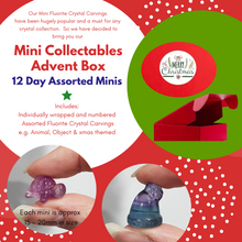 Load image into Gallery viewer, ADVENT CALENDAR 12 DAY mini fluorite ASSORTED Crystal Carvings