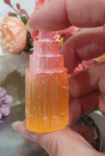 Load image into Gallery viewer, Lovely Peach coloured (dyed) Selenite tower. Aids in cleansing and grounding.