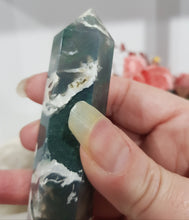 Load image into Gallery viewer, moss-agate-crystal-point-stone-tower