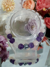 Load image into Gallery viewer, Beautiful POWERHEALER Crystal Beaded Bracelet. Amethyst, Rose Quartz, Quartz & Hematite. 8mm