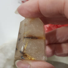 Load image into Gallery viewer, Golden Rutile in Quartz Crystal Point Stone 45mm 4 STUNNING!