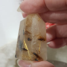 Load image into Gallery viewer, Golden Rutile in Quartz Crystal Point Stone 45mm 4 STUNNING!