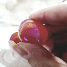 Load image into Gallery viewer, Titanium Aura Quartz Red Crystal Tumble Stone 25mm - 30mm