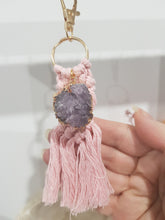 Load image into Gallery viewer, Keyring-Amethyst-Macrame-Key-Ring-Stone-Crystal-Moonlight-Crystals-Australia