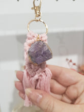 Load image into Gallery viewer, Keyring-Amethyst-Macrame-Key-Ring-Stone-Crystal-Moonlight-Crystals-Australia