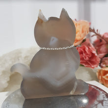 Load image into Gallery viewer, Cat-Agate-Crystal-Carving-Stone-with-Rose-Quartz-collar-Moonlight-Crystals-Australia
