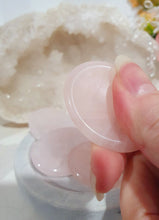 Load image into Gallery viewer, Worry Stone" Rose Quartz Crystal Carving Stone.
INSPIRES UNCONDITIONAL LOVE & HARMONY
What is a worry Stone? Perfectly shaped for your thumb, this crystal worry stone connects you to positive energy. Rubbing its smooth surface allows it to act as a powerful vessel for emotional release from anxiety and stress.
Lovely Rose Quartz crystal worry stone crystal carving. Pop in your bag and keep with you to alleviate stress. Intuitively ( Randomly) chosen.