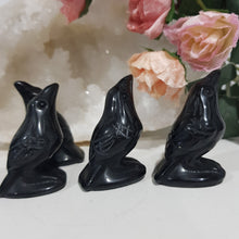 Load image into Gallery viewer, raven-crow-crystal-carving-stone-black-obsidian-moonlight-crystals-australia-online-store-melbourne-australia