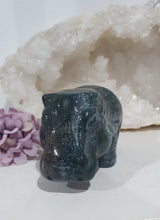 Load image into Gallery viewer, Hippopotamus Hippo Moss Agate Crystal Carving Stone
INSPIRES GROUNDING AND CONNECTION TO EARTH
Beautiful Moss Agate Hippo Crystal Carving Stone. Amazing Piece!.