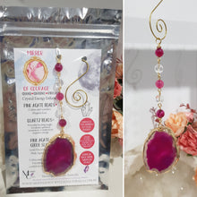 Load image into Gallery viewer, Mirror-of-Courage-Pink-Agate-Geode-Slice-Stone-Crystal-Energy-Enhancer-Hanger-Suncatcher-Ornament-Moonlight-Crystals-Australia-Crystal-Suncatchers-Crystal-Hangers-Crysal-Ornaments-Christmas-Ornaments