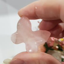 Load image into Gallery viewer, Butterfly Rose Quartz Crystal Carving Stone 30mm 2 INCLUSIONS