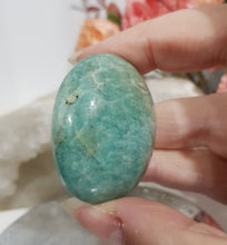 Load image into Gallery viewer, Amazonite Palm Stone Crystal Carving 40mm 6